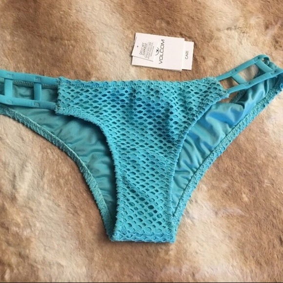 NWT Volcom 'Love & Haight' Retro Bikini Bottoms‎ Blue Bird [ SZ Small ] - Picture 6 of 8